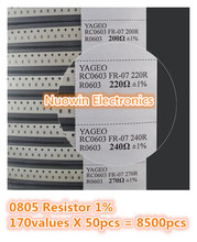0805 SMD Resistor Sample Book 1% Tolerance 170valuesx50pcs=8500pcs Resistor Kit 0R~10M 0R-10M 0R 1R-10M 2024 - buy cheap