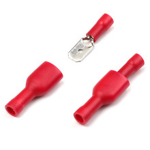 100pcs Red Female + Male Spade Insulated Electrical Crimp Terminal Connectors Wiring Cable Plug 22-18 AWG 2024 - buy cheap