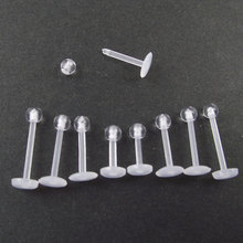 4pcs/lot 16G 12mm Length Clear Soft Transparent Invisible Lip Ring Tragus Body Labret  Piercing Body Jewelry 2024 - buy cheap