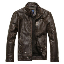 Jaqueta masculina de couro para motociclista, casaco de couro para homens 2024 - compre barato