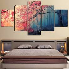 Quadros de árvore de cerejeira 5 peças, pintura hd impressões moderno arte da parede tela para sala de estar dropshipping ya2532 2024 - compre barato