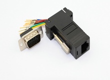 10pcs/lot High quality black project RS232 DB9 male to RJ45 Female connector Adapter 2024 - buy cheap