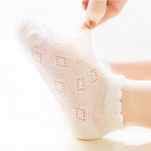 Meias curtas infantis 5 tamanhos, meias de malha de algodão para crianças de 0 a 12 anos, meias bonitas de verão, menino e menina, cor sólida, meias de bebê 2024 - compre barato