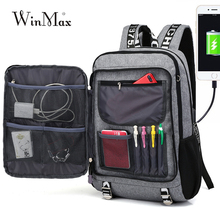 Winmax New Men Youth Fashion Multifunctional Oxford Casual Laptop Backpack School USB Charge Waterproof Travel Bags Male Bolsa 2024 - buy cheap