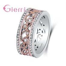 New Arrival Wide Verge Women Lady Party Wedding Jewelry 925 Sterling Silver Geometric Ring With Full Cubic Zirconia 2024 - buy cheap
