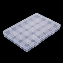 24 Slots Adjustable Jewelry Storage Box Case Craft Organizer Beads Multi Grids Transparent Plastic Storage Box Portable 2024 - купить недорого