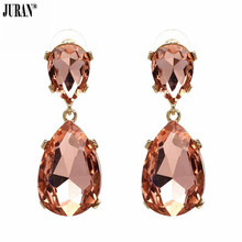 JURAN New Exquisite Full Crystal Drop Dangle Earrings Shiny Water Drop Brincos Rhinestone Fashion Maxi Statement Party Jewelry 2024 - buy cheap