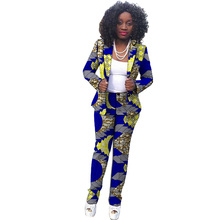 Ankara print women pant suits elegant dashiki patterns casual jacket+pant African Fashion blazer sets for ladies customized 2024 - buy cheap