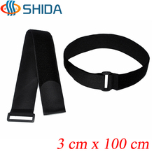 10pcs/lot 3cm x 100cm Nylon Cable Ties Fastener Tape with Plastic Button Hook and Loop Strap with Buckle for Wire Management 2024 - buy cheap