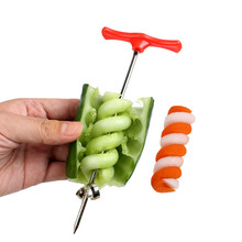 Овощной спиральный нож инструмент для резьбы картофеля Морковь Огурец салат измельчитель ручной спиральной винтовой стержень для нарезки резец спиральный 2024 - купить недорого