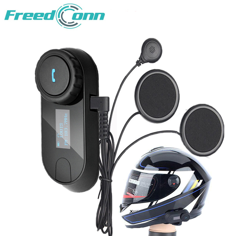Новая версия TCOM-SC Bluetooth мотоциклетная гарнитура переговорное устройство для шлема ЖК-экран с FM-радио + мягкий наушник 2022 - купить недорого