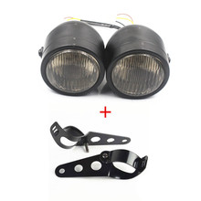 12V 35W H4 Twin Dominator Motorcycle Headlight Lamp Dual  w/28-38mm Bracket For Harley Honda Yamaha Suzuki Kawasaki 2024 - buy cheap