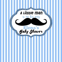 Fondo personalizado de hombre pequeño, bigote azul y blanco a rayas para Baby Shower, impresión por ordenador de alta calidad, Fondo de foto para fiesta 2024 - compra barato