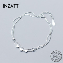 INZATT-abalorio elegante de Plata de Ley 925 para mujer, pulsera de corazón blanco, cadena de eslabones, joyería de moda de mujer para oficina, regalo de cumpleaños 2024 - compra barato