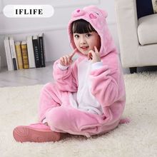 Pelele con capucha Pig niños Pijama niños Animal Cosplay pijamas de una pieza ropa de dormir traje de Halloween mono 2024 - compra barato