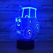 Tractor USB Novelty Gifts 7 Colors Changing Car Led Night Lights 3D LED Desk Table Lamp as Home Decoration 2024 - buy cheap