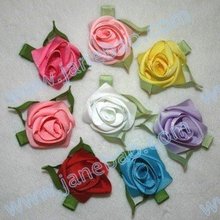 free shipping 120pcs  new loopy flower clips Satin Cabbage Rose  character hair bows 2024 - buy cheap