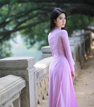 Женское платье-Чонсам aodai, вьетнамское платье-Чонсам фиолетового цвета 2024 - купить недорого