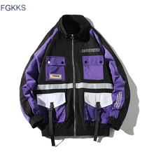 FGKKS Модная брендовая мужская куртка, пальто 2019, осенняя мужская куртка в стиле хип-хоп, верхняя одежда, мужская куртка в уличном стиле Harajuku 2024 - купить недорого
