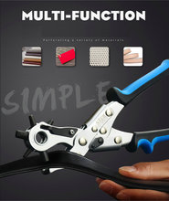 6-hole multi-function hand-held punch pliers Leather plastic puncher Watch belt punching Round/shaped optional Free shipping 2024 - buy cheap
