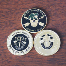 Free Shipping 51pcs/lot ,Three United States Army Special Forces Green Berets Challenge Coin 2024 - buy cheap