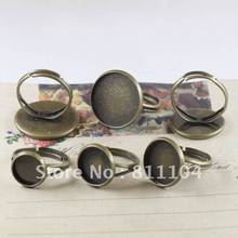20mm Antique Bronze Plated Copper Brass Blank Round Cap Tray Bases Y Finger Rings Settings Diy CABs Jewelry Findings Wholesale 2024 - buy cheap