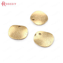 (33637)20PCS 12MM 20MM 24K Gold Color Brass Frosted Wave Round Disk Charms High Quality Diy Jewelry Findings Accessories 2024 - buy cheap