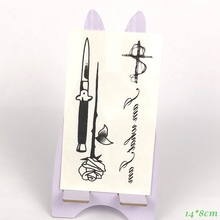 Waterproof Temporary Tattoo dagger knife rose flower cross leaf English letter tatto flash tatoo fake for girl women men 2024 - buy cheap