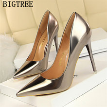 Office Shoes Women Patent Leather 2022 Shoes Pointed Toe High Heels Bigtree Shoes Luxury High Heels Tacones Altos Mujer Sexy 2024 - buy cheap