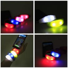 100PCS Unisex Voice Control LED Light Up Silicone Bracelet Glow Flash Bangle Gift For Party Decoration 2024 - buy cheap