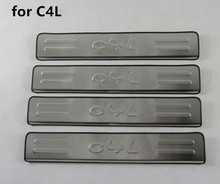 Car styling Stainless steel Scuff Plate/Door Sill Door Sill pedal bienvenidos for Citroen C4L 2012-2015 Car accessories 2024 - buy cheap