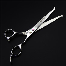 7 inch Professional Pet Grooming Scissors Stainless Steel Hair Cutting Scissors Safety Round Head Dog Shears Sharp Edge Silver 2024 - buy cheap