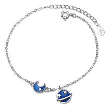 KOFSAC New Fashion 925 Sterling Silver Bracelets For Women Simple Charming Blue Starry Moon Bracelet Bangles Jewelry Gift Bijoux 2024 - buy cheap