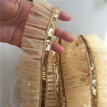 4.5cm wide Exquisite sequins gauze gold stage show costume doll clothes lace skirt accessories 2024 - buy cheap