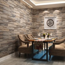 beibehang 3D wallpaper wood brick pattern wallcovering pvc stone design wall paper vintage style papel de parede for home decora 2024 - buy cheap