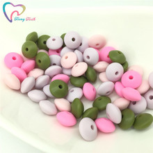 50 PCS Silicone Lentils Chewable Beads 12*7 MM BPA Free Dental Care Jewelry Bracelet Accessories Silikon Baby Teething Beads 2024 - buy cheap