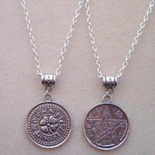 Reversable Tetragrammaton Pentagram Zodiac Necklace-Charms Pendant Jewelry Vintage Statement Sweater Chain Necklace Q23 2024 - buy cheap