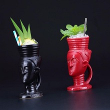 Black/Red Beauty Cocktail Glass Hawaiian Cocktail Ceramic Cup Mug Creative Cup 2024 - buy cheap