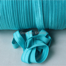 5/8" #343-Tornado Blue solid foe elastic band, super quality foldover elastic, 50yards/lot 2024 - buy cheap