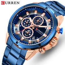 CURREN Watch Men Top Brand Fashion Sports Men's Watch Stainless Steel Quartz Wristwatch Chronograph Waterproof Relogio Masculino 2024 - buy cheap