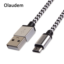Olaudem кабель Micro USB нейлоновый Плетеный USB Micro кабель USB шнур для зарядки Android для samsung телефонные кабели CB029 2024 - купить недорого