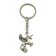 Factory Price Fly Horse Unicorn Pendant Key Ring Metal Chain Silver Color Men Car Gift Souvenirs Keychain Dropshipping 2024 - buy cheap