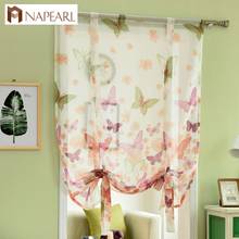 NAPEARL Kitchen curtains short roman curtains butterfly sheer panel door curtains window treatments voile tulle curtain window 2024 - buy cheap