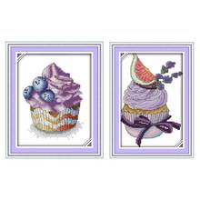 oneroom Blueberry Lavender cake counted Cross Stitch 11CT 14CT Cross Stitch Set  DIY Cross-stitch Kit Embroidery Needlework 2024 - buy cheap