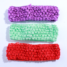 50 pcs 4 cm Moda Crochet Elastic Band Para Cabelo Acessórios Oco out Knit Headband Para Hairband Cabeça Desgaste 2024 - compre barato