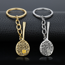 Badminton Tennis Racket Keychain Trendy Cute Mini Gold MetalKeychain For Woman Man Car Sports key Ring Gifts-50 2024 - buy cheap