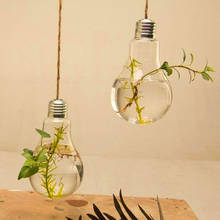 Clear Light Bulb Shape Glass Hanging Vase Bottle Terrarium Hydroponic Container DIY Home Garden Decor 2024 - buy cheap