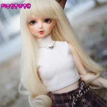 MUZIWIG High Temperature Fiber Light Blonde Long Loose Spiral Curly Hair Wig for 1/3 1/4 1/6 BJD SD Doll Accessories 2024 - buy cheap