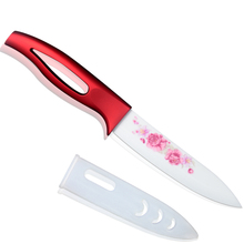 XYJ faca de cerâmica de alta material de ABS + TPR facas de cozinha facas de corte com maravilhosa flor padrão de cozinhar ferramentas de vendas quentes 2024 - compre barato