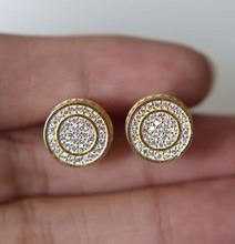 high quality fine silver color mens jewelry,micro pave cz hiphop bling mens cool bling earring 2024 - buy cheap